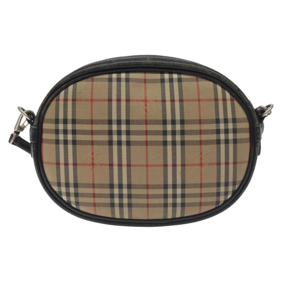 Burberrys Nova Check Shoulder Bag Canvas Beige