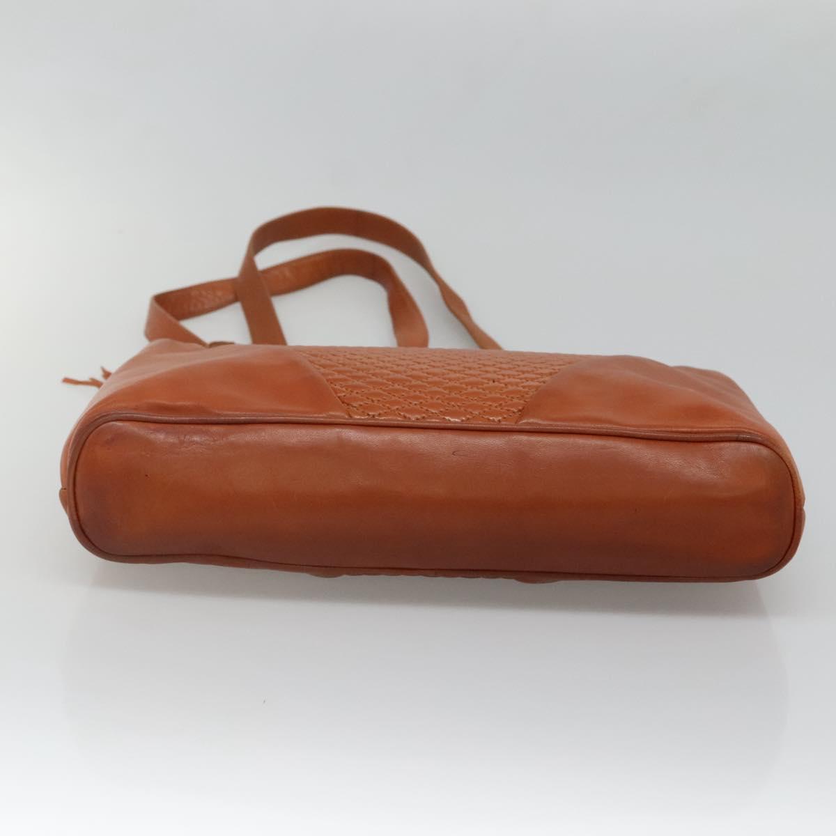 BALLY Quilted Shoulder Bag Leather Brown Gold
