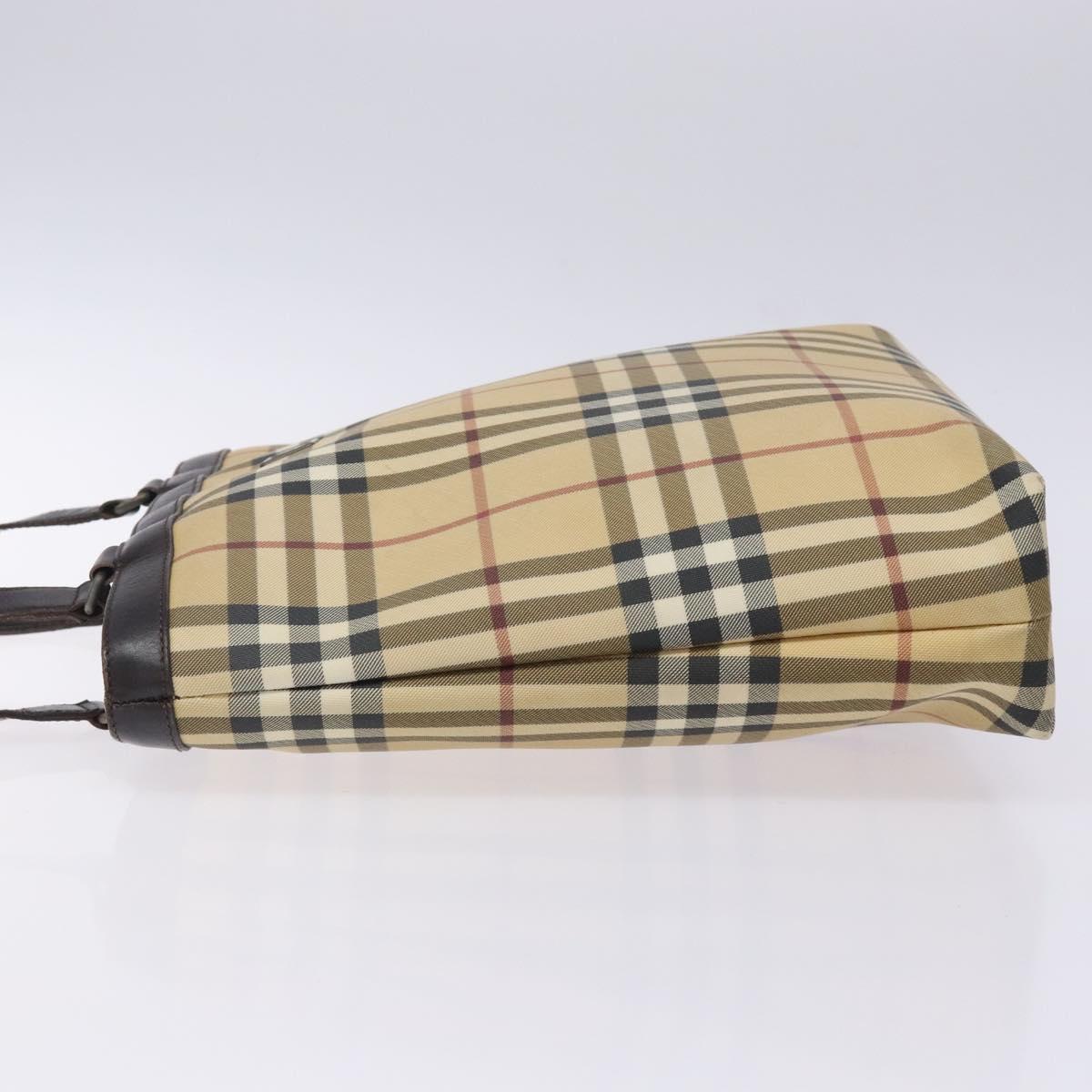 BURBERRY Nova Check Tote Bag PVC Beige