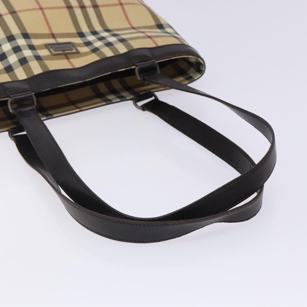 BURBERRY Nova Check Tote Bag PVC Beige
