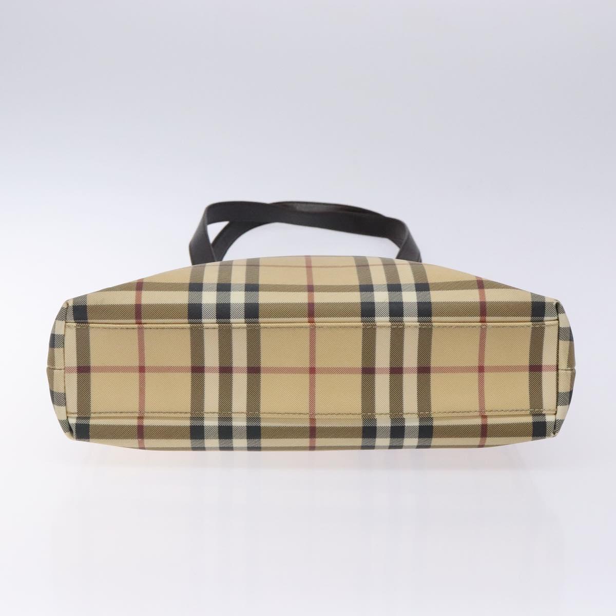 BURBERRY Nova Check Tote Bag PVC Beige