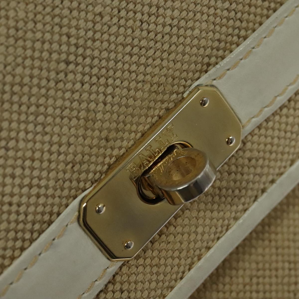 BALLY Shoulder Bag Canvas Beige Gold