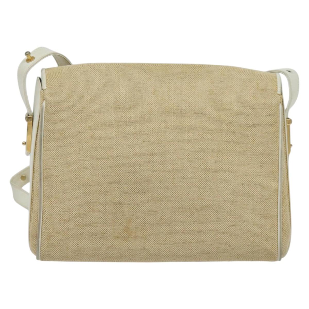 BALLY Shoulder Bag Canvas Beige Gold