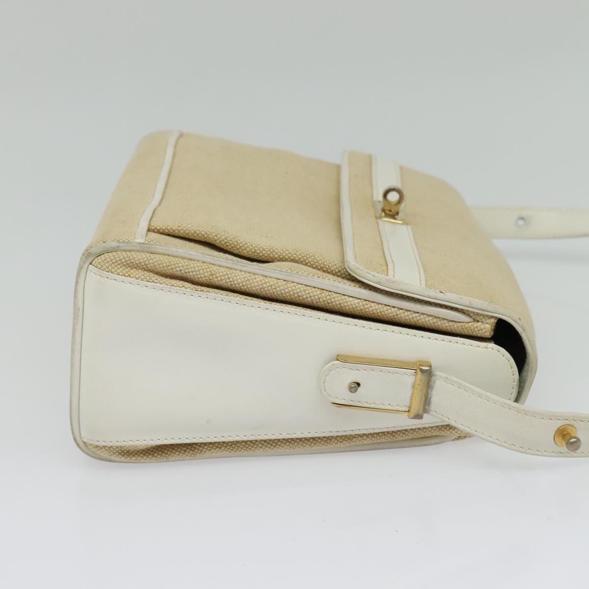 BALLY Shoulder Bag Canvas Beige Gold