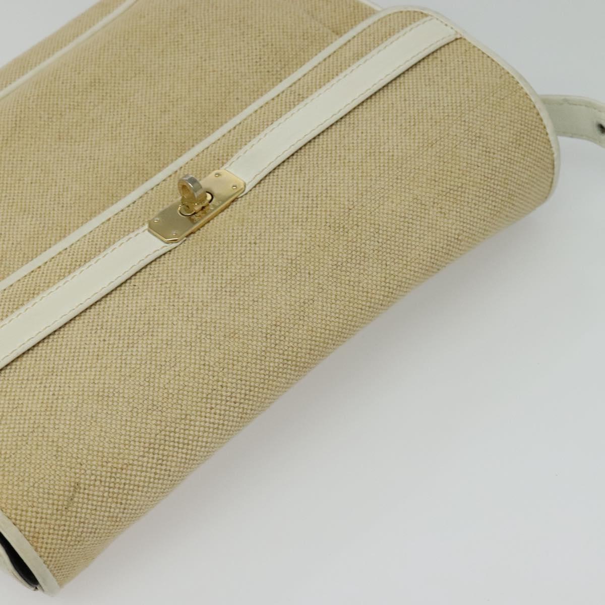 BALLY Shoulder Bag Canvas Beige Gold