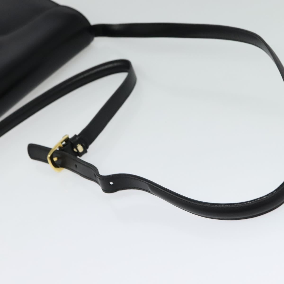 BALLY Shoulder Bag Leather Black Gold