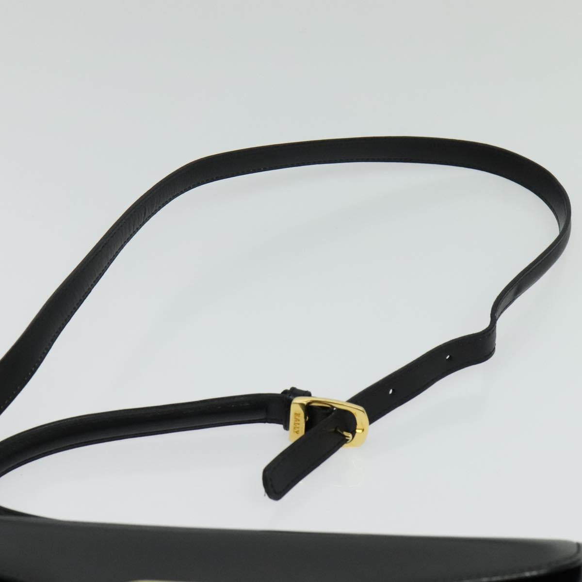 BALLY Shoulder Bag Leather Black Gold