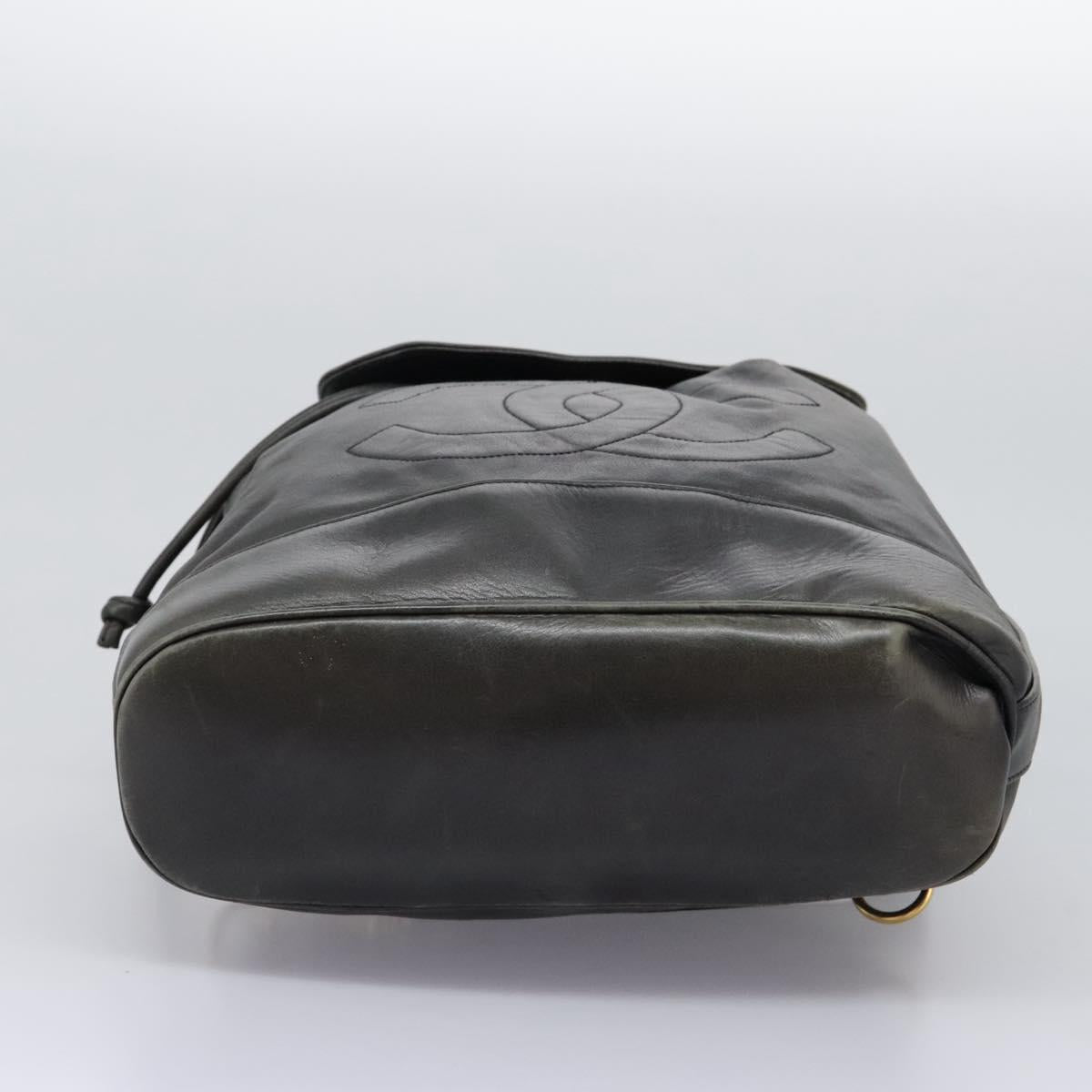 CHANEL Shoulder Bag Lamb Skin Black CC