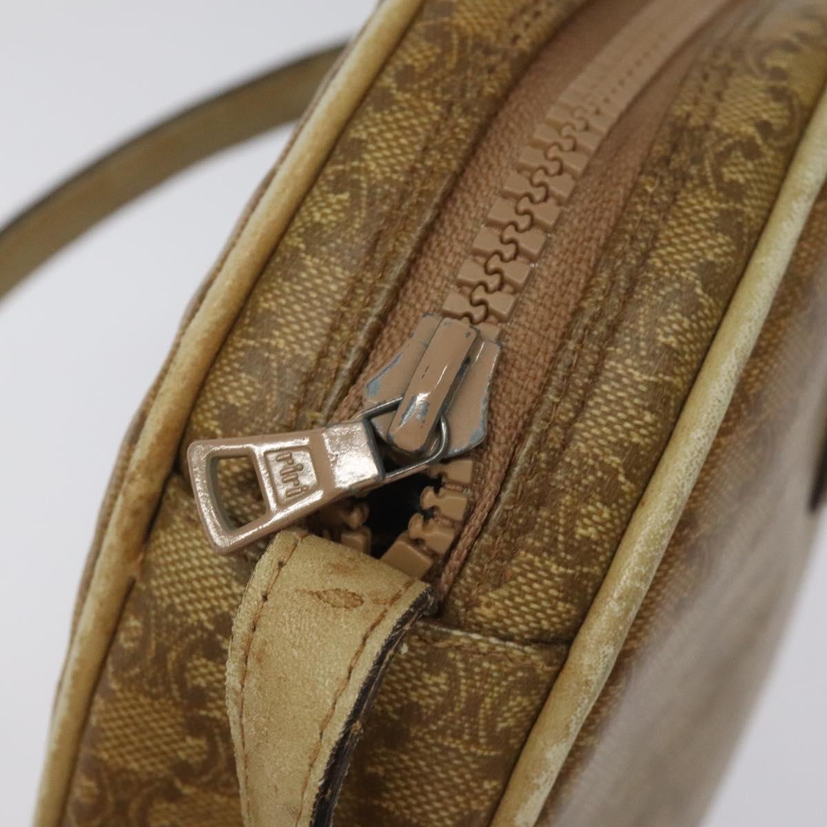 CELINE Macadam Canvas Shoulder Bag Brown