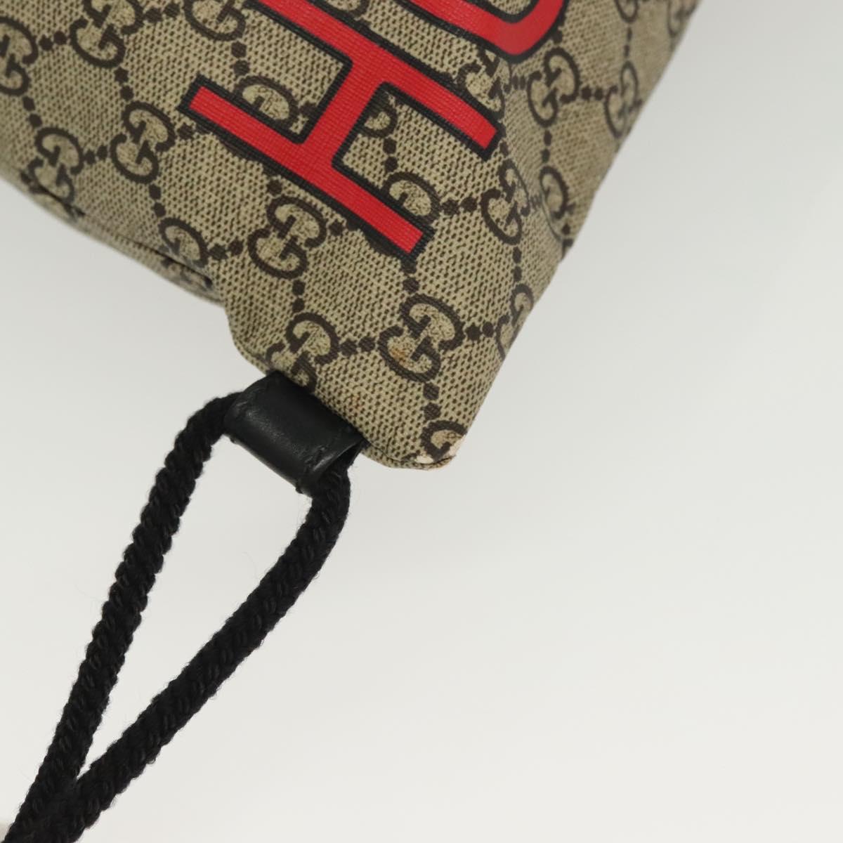 GUCCI GG Supreme Drawstring Backpack PVC Beige 473872