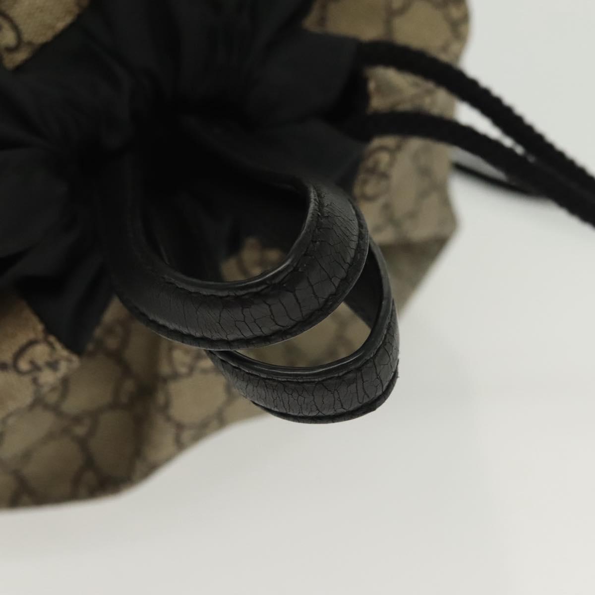 GUCCI GG Supreme Drawstring Backpack PVC Beige 473872