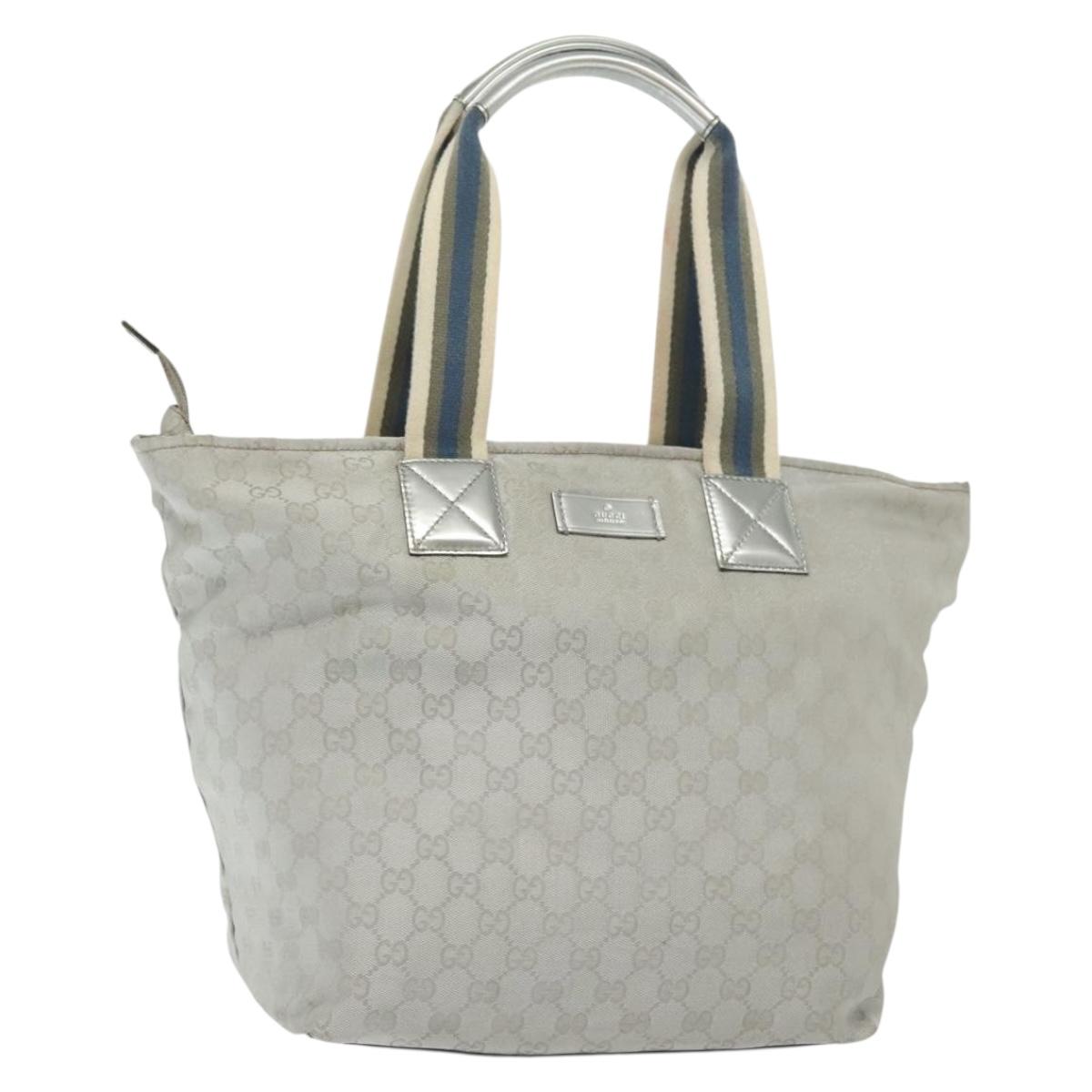 GUCCI GG Canvas Tote Bag Silver 131231