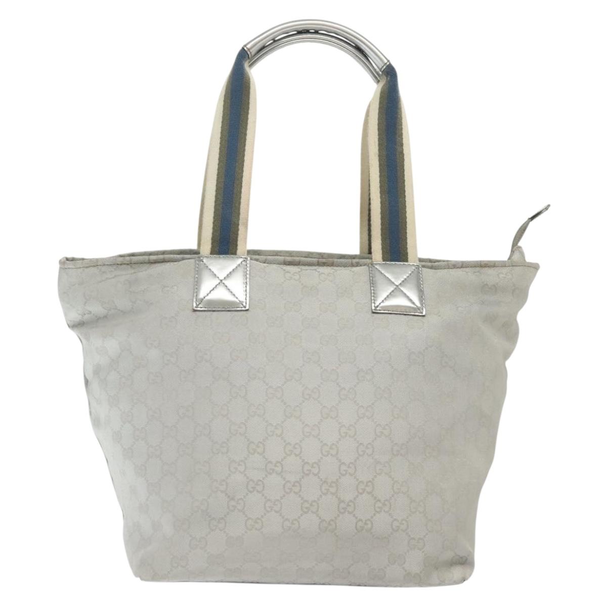 GUCCI GG Canvas Tote Bag Silver 131231