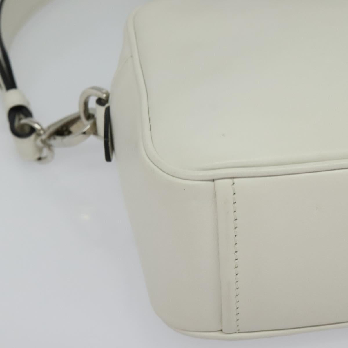 PRADA Shoulder Bag Leather White Silver