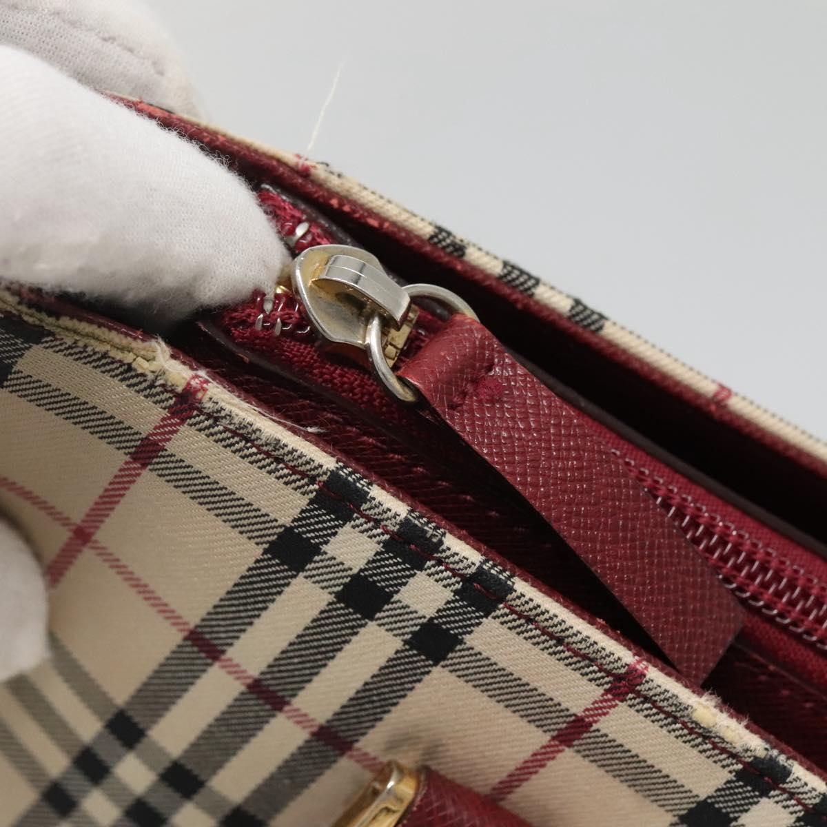 BURBERRY Nova Check Tote Bag Canvas Beige Gold