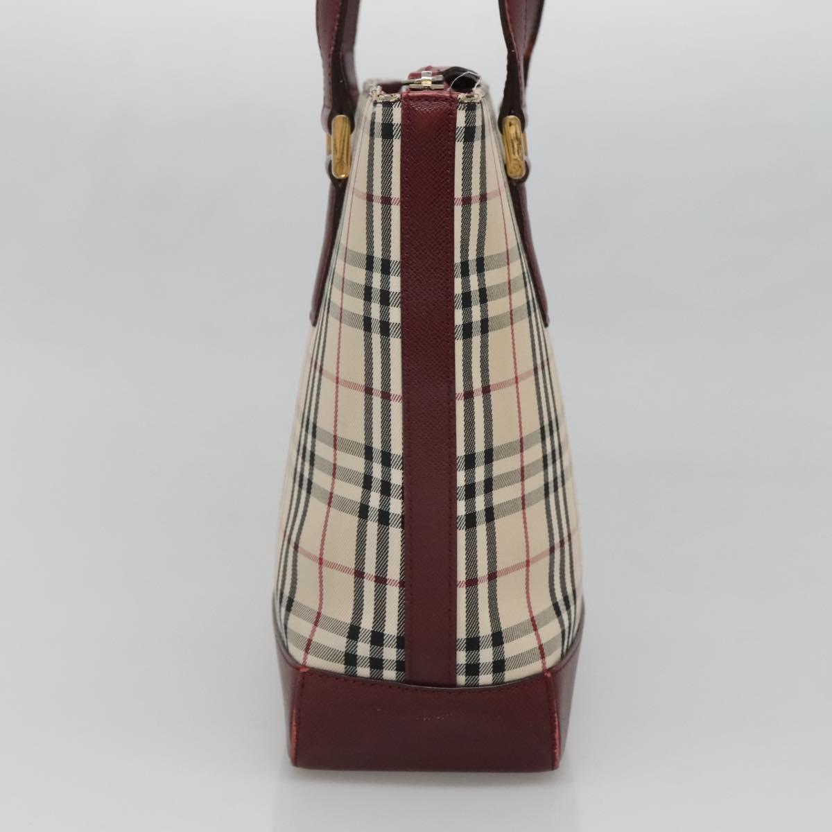 BURBERRY Nova Check Tote Bag Canvas Beige Gold