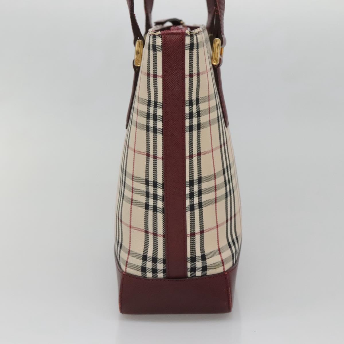BURBERRY Nova Check Tote Bag Canvas Beige Gold