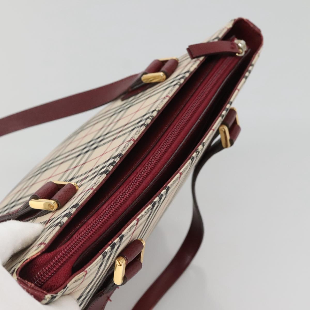 BURBERRY Nova Check Tote Bag Canvas Beige Gold