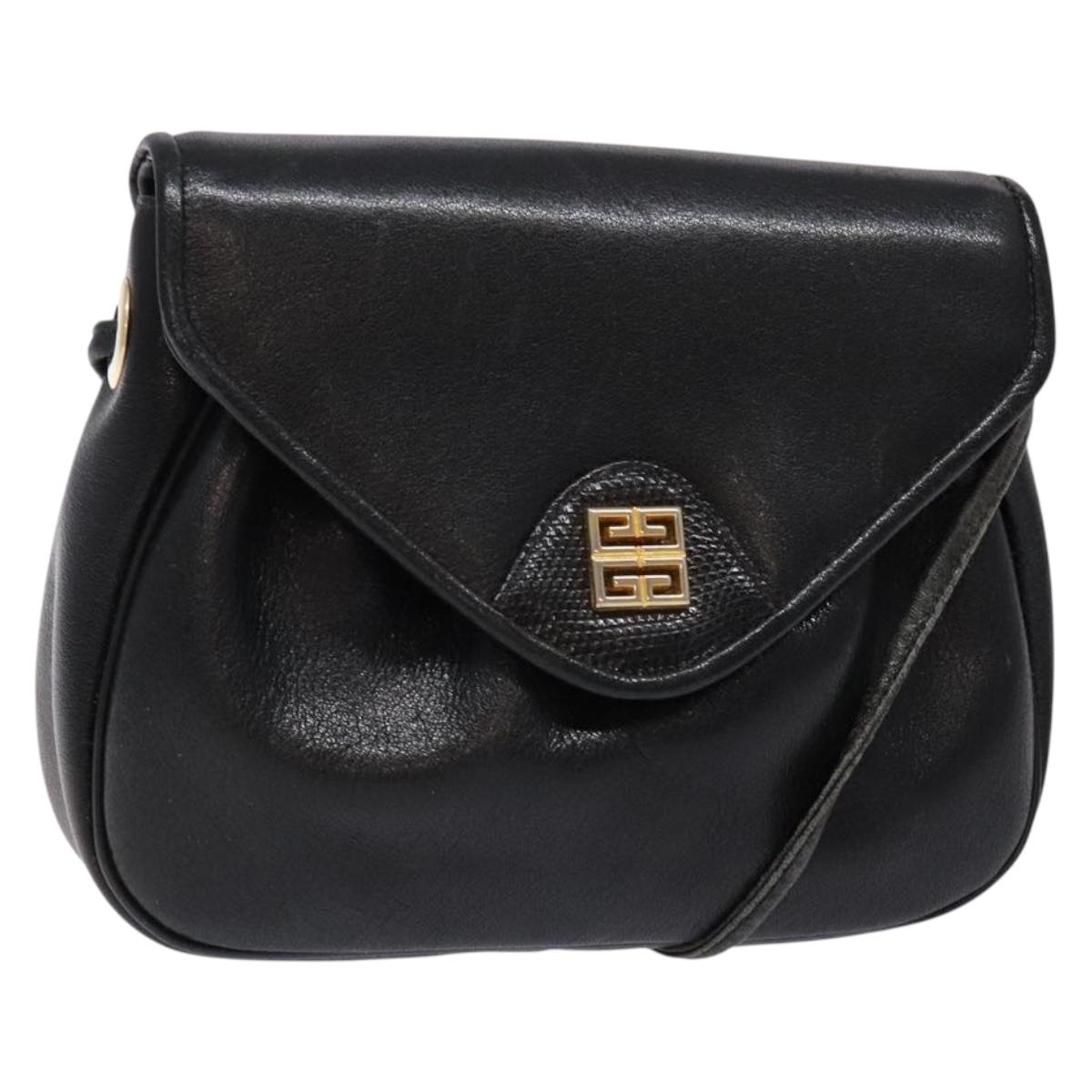 GIVENCHY Shoulder Bag Leather Gold Black