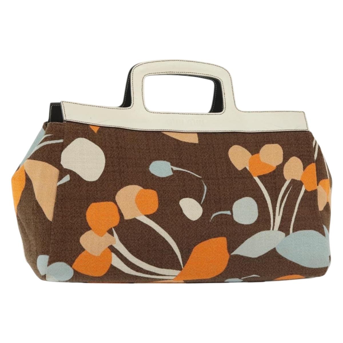 Miu Miu Hand Bag Canvas Brown