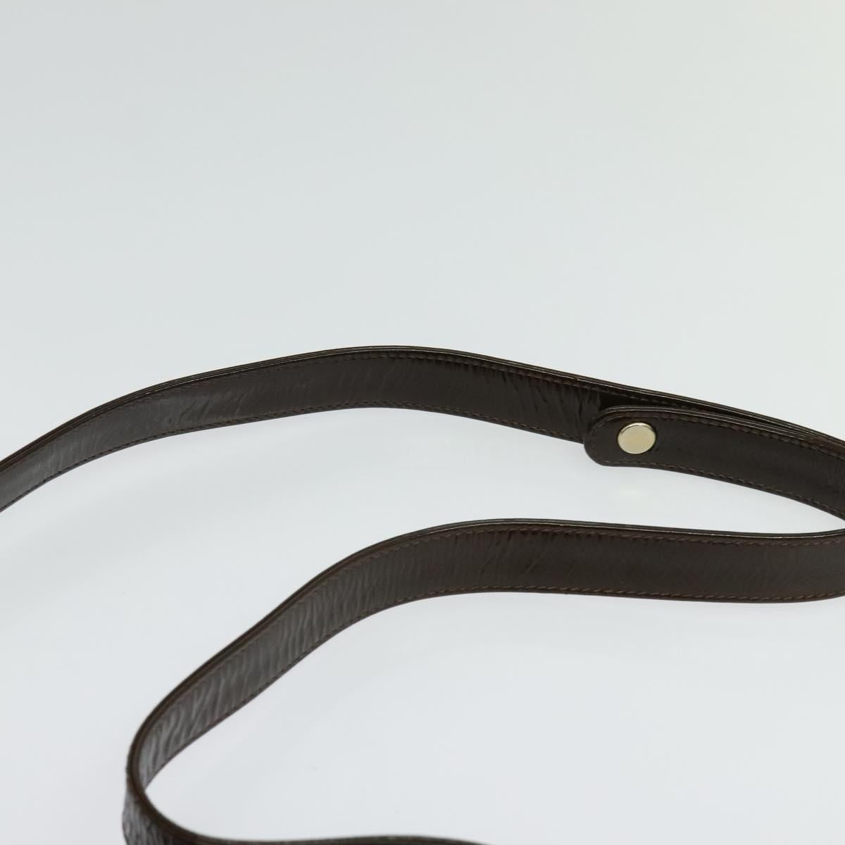 BALLY Shoulder Bag Suede Dark Brown Gold