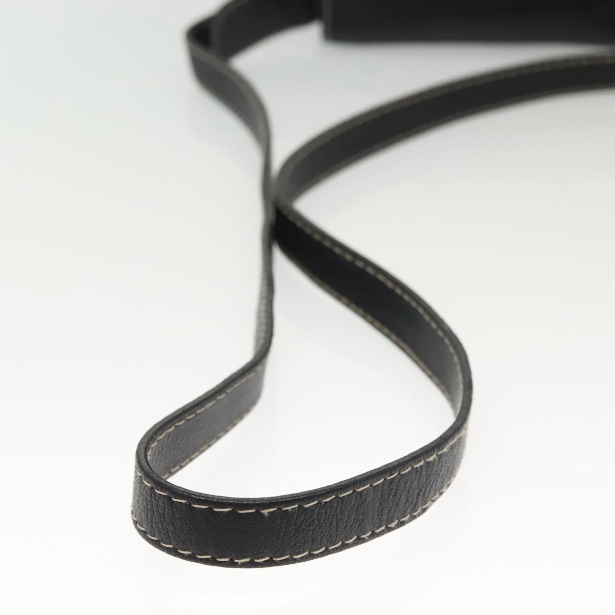 BALLY Shoulder Bag Leather Black Silver