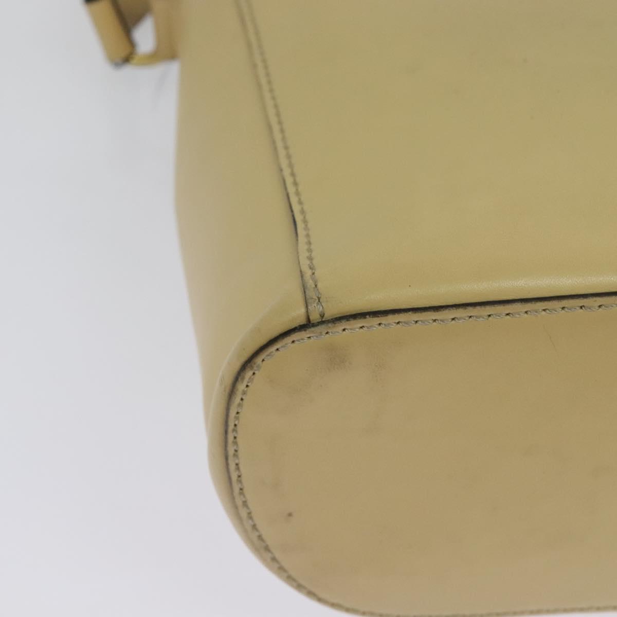CELINE Shoulder Bag Leather Beige Gold