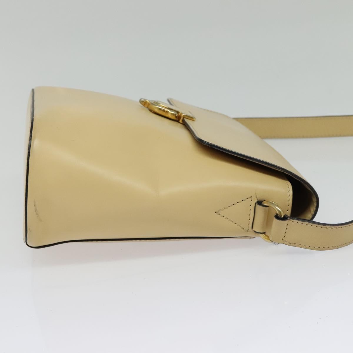 CELINE Shoulder Bag Leather Beige Gold