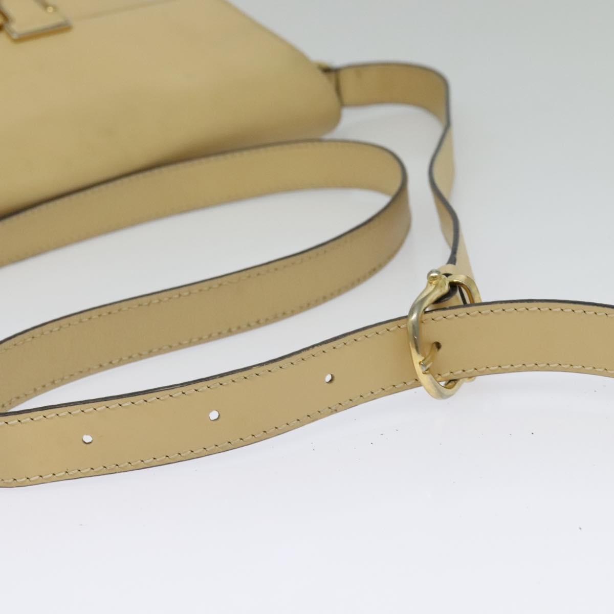 CELINE Shoulder Bag Leather Beige Gold
