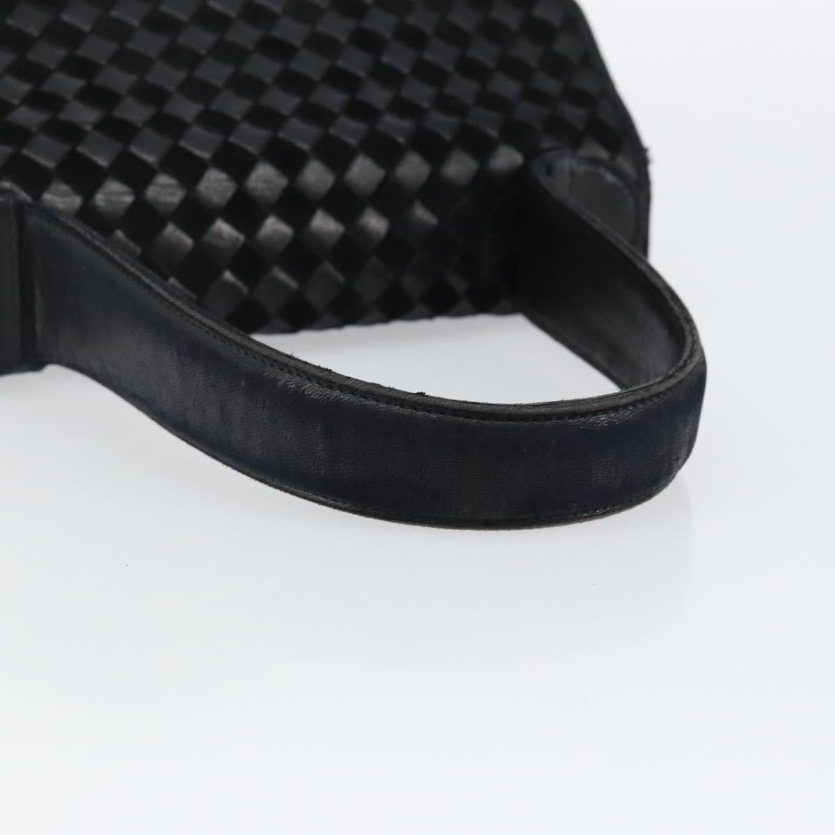 BALLY Hand Bag Leather Black Gold