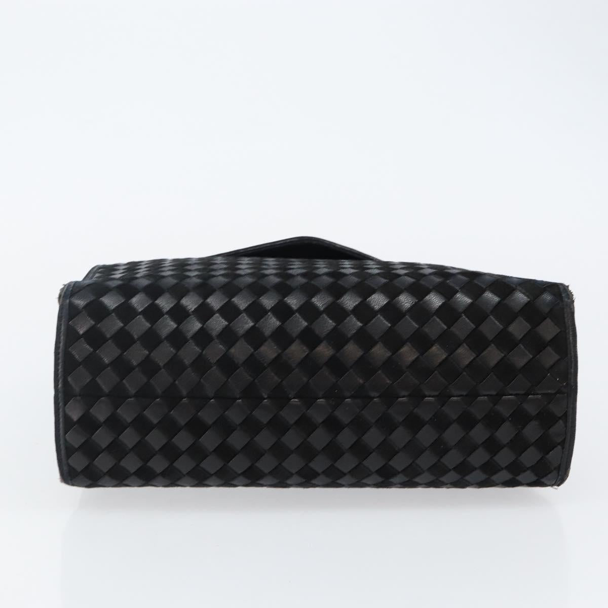BALLY Hand Bag Leather Black Gold