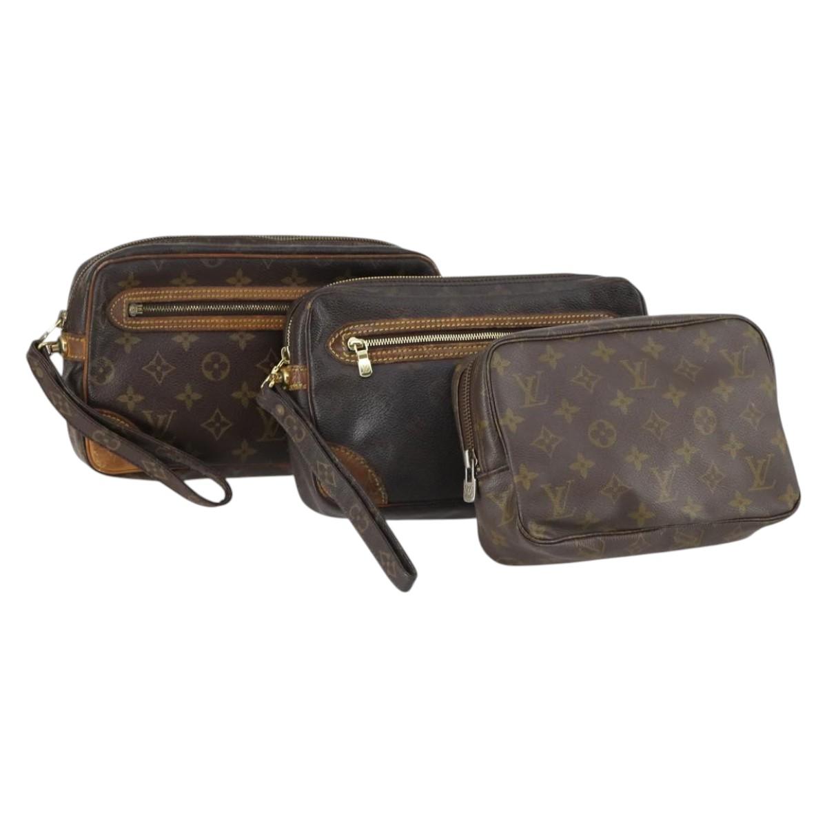 Louis Vuitton Monogram Clutch Bag 3 Set LV
