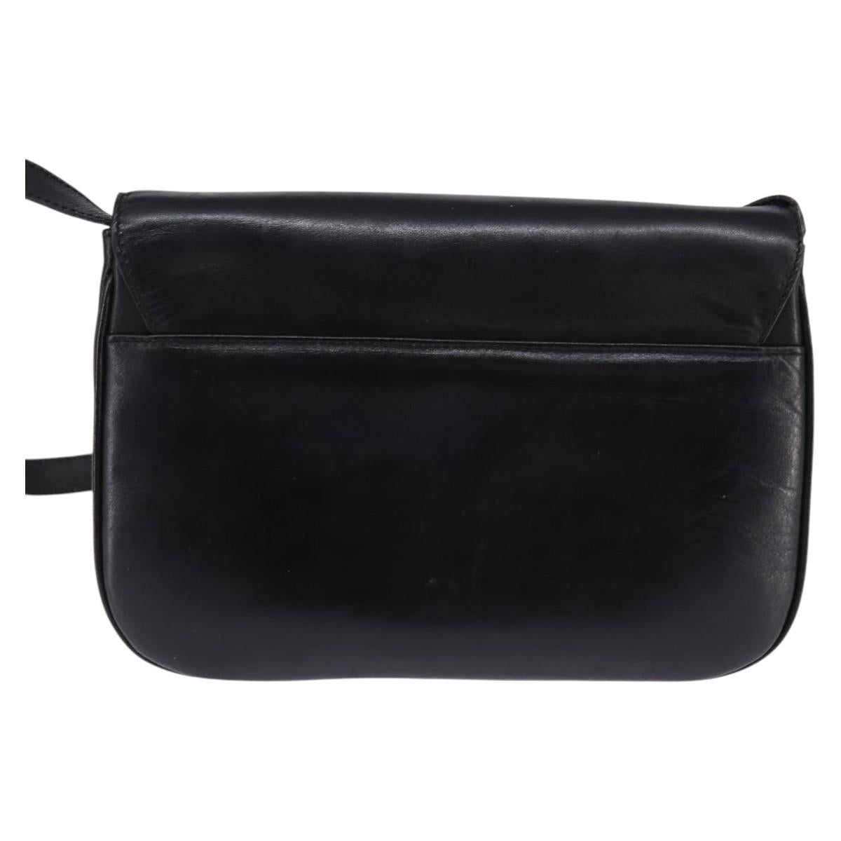 CELINE Shoulder Bag Leather Black Gold