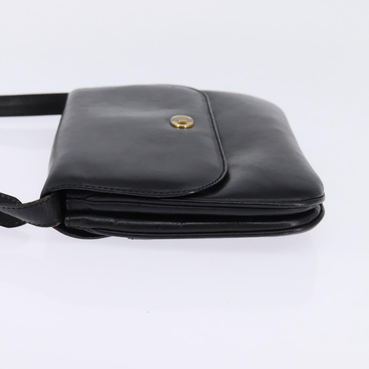 CELINE Shoulder Bag Leather Black Gold