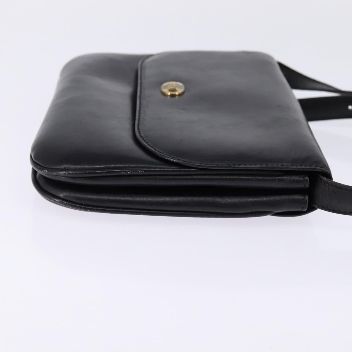 CELINE Shoulder Bag Leather Black Gold
