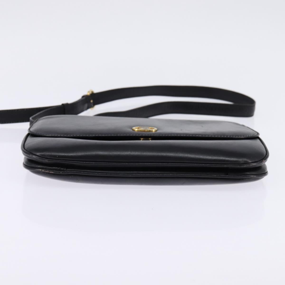 CELINE Shoulder Bag Leather Black Gold