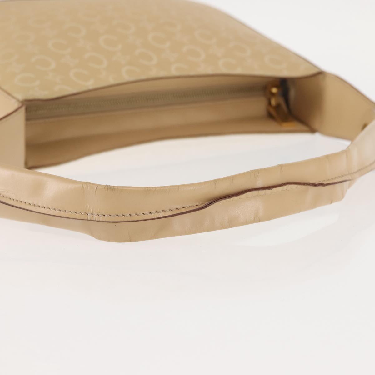 CELINE C Macadam Canvas Shoulder Bag Beige Gold