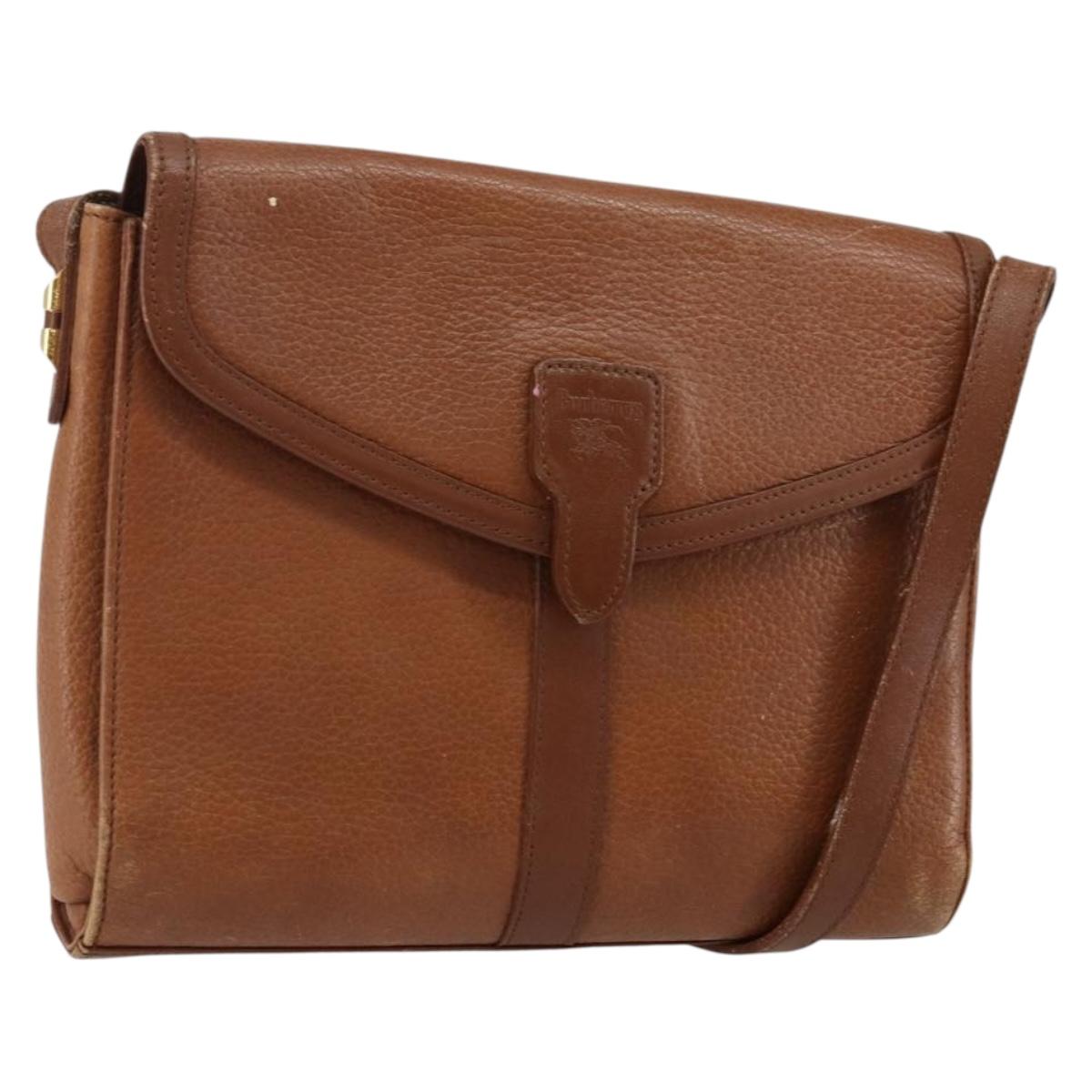 Burberrys Shoulder Bag Leather Brown Gold
