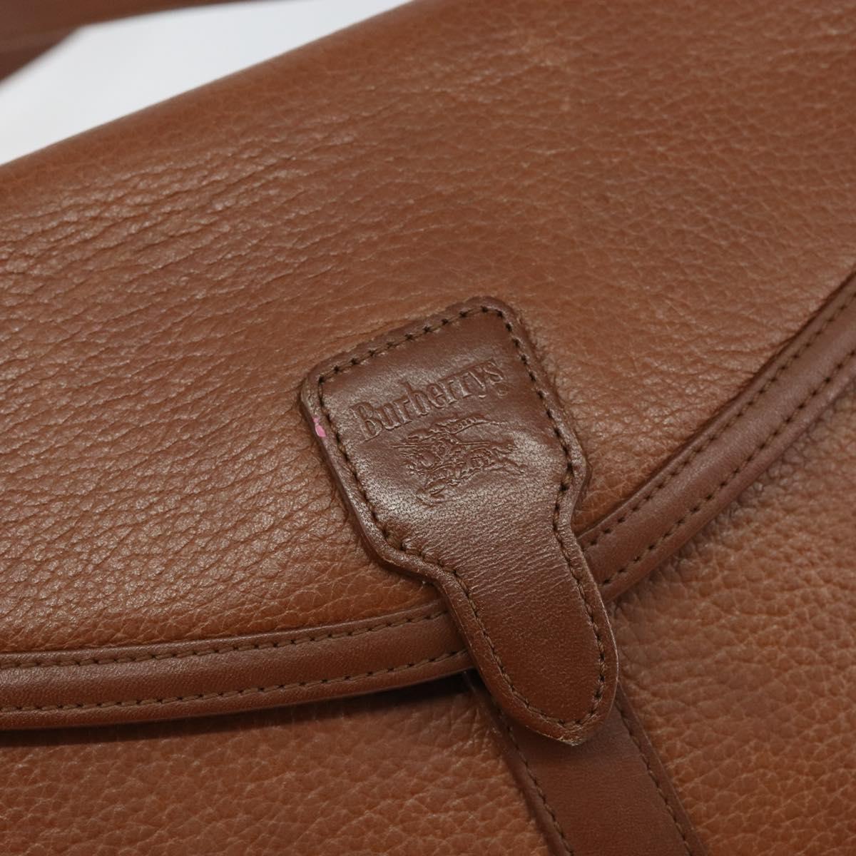 Burberrys Shoulder Bag Leather Brown Gold