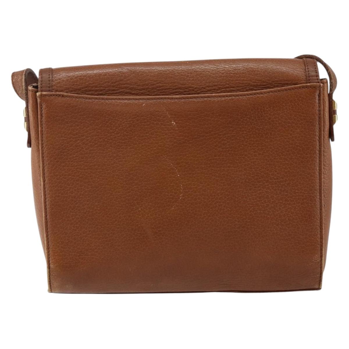 Burberrys Shoulder Bag Leather Brown Gold