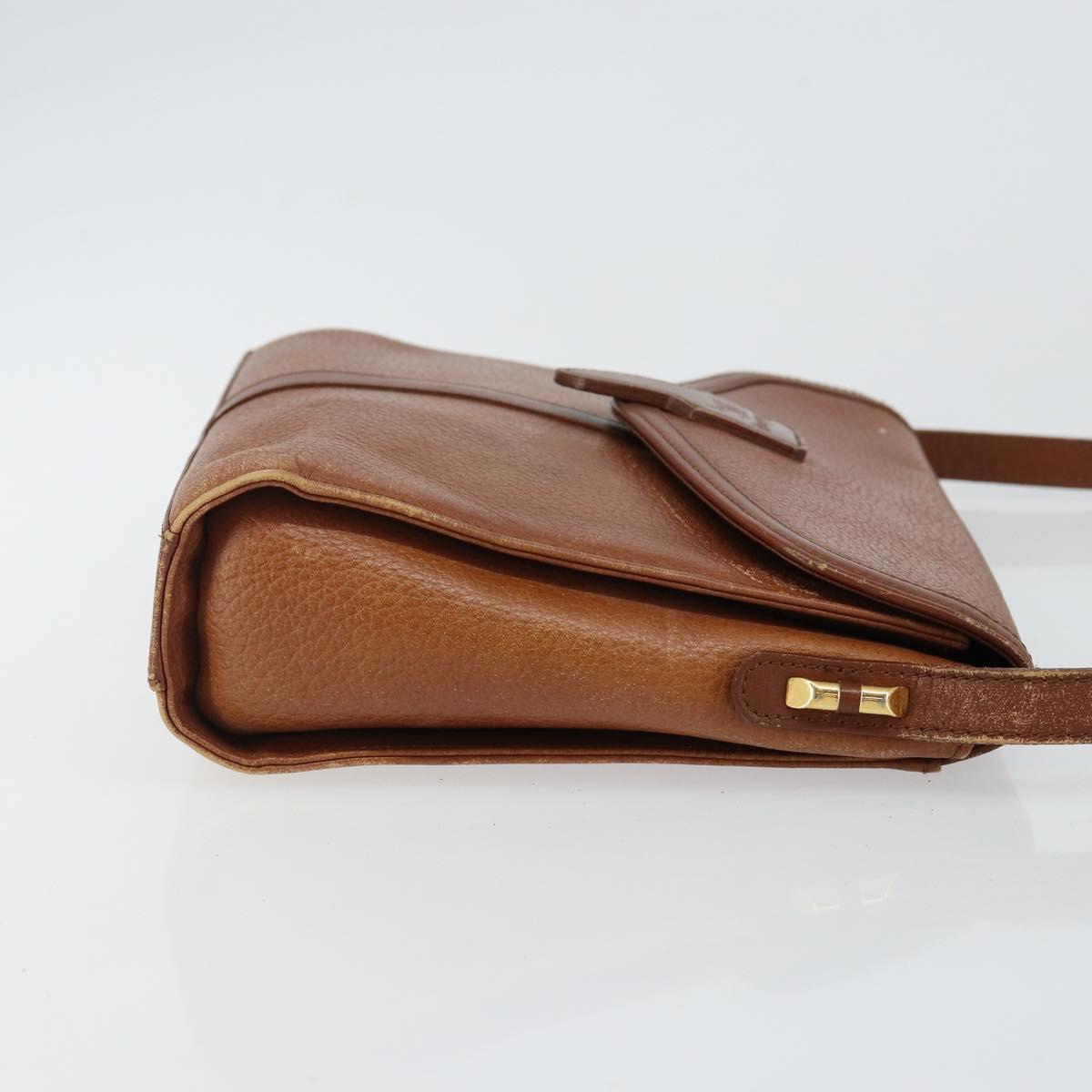 Burberrys Shoulder Bag Leather Brown Gold