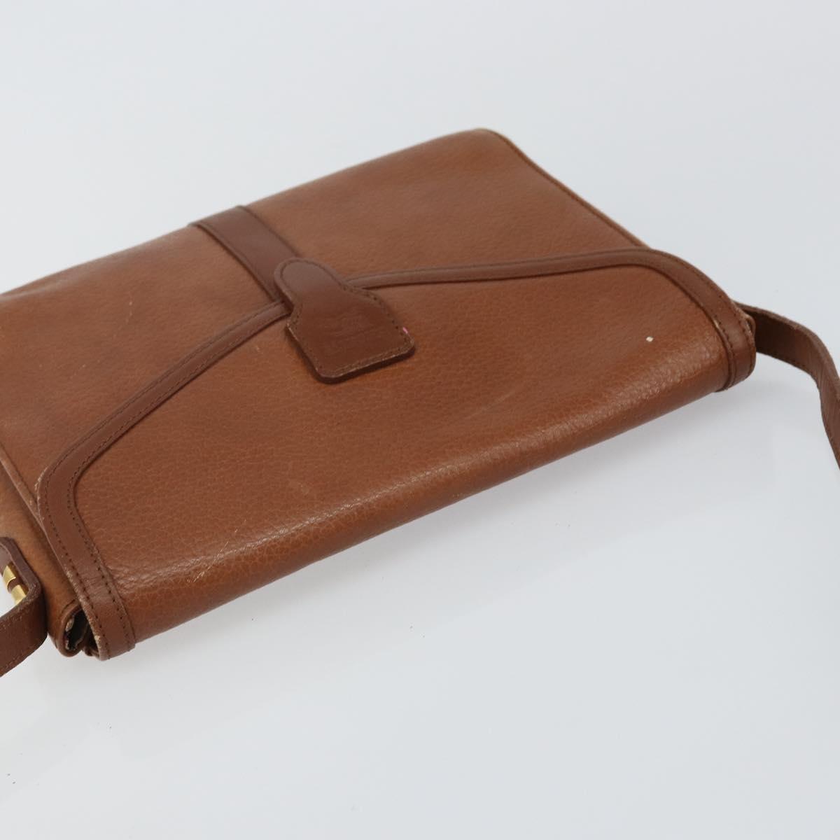 Burberrys Shoulder Bag Leather Brown Gold
