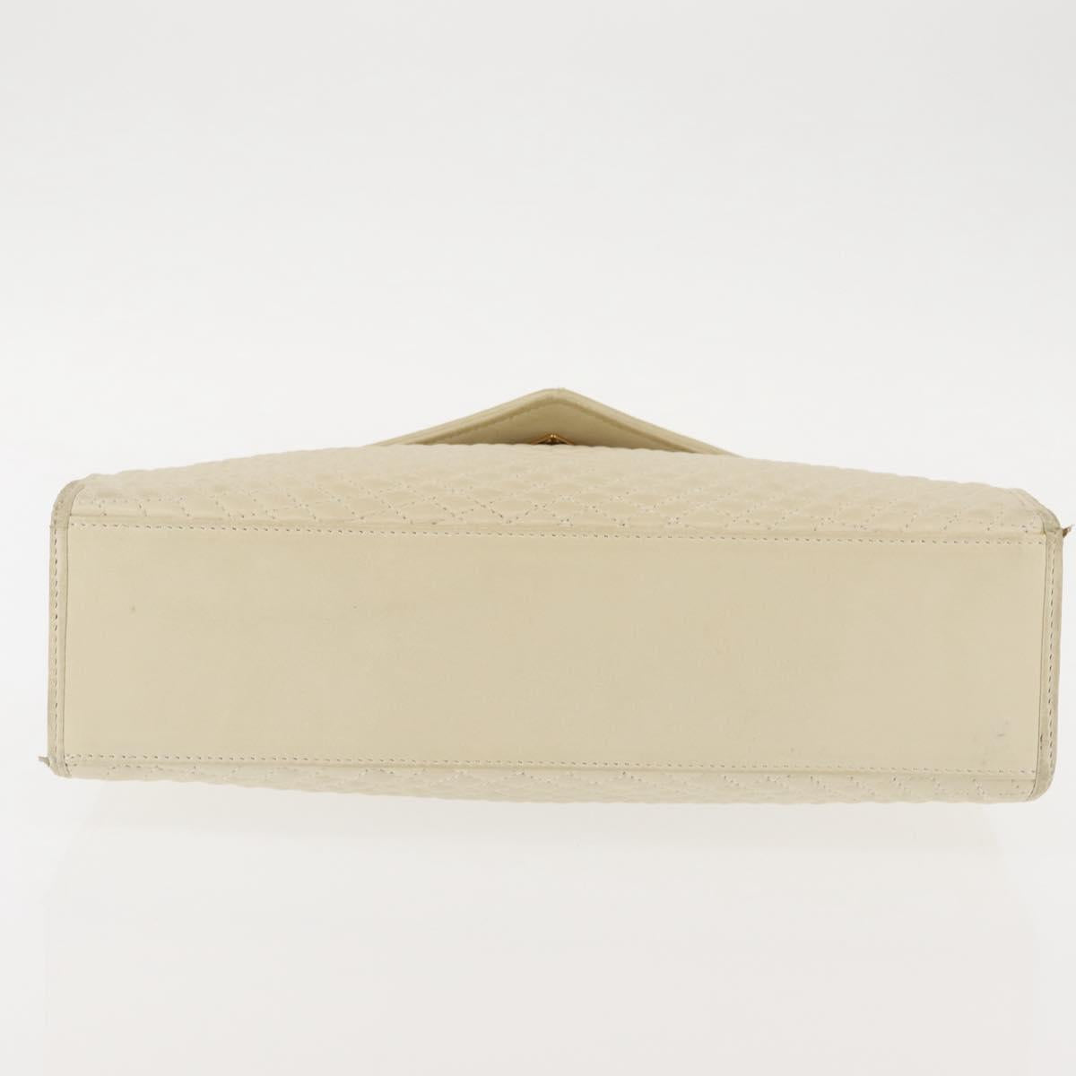 BALLY Quilted Hand Bag Leather Beige Gold