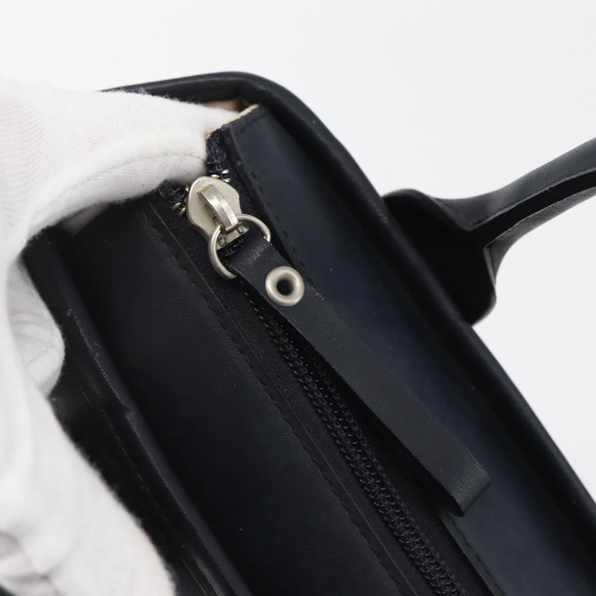BURBERRY Tote Bag Canvas Leather White Silver