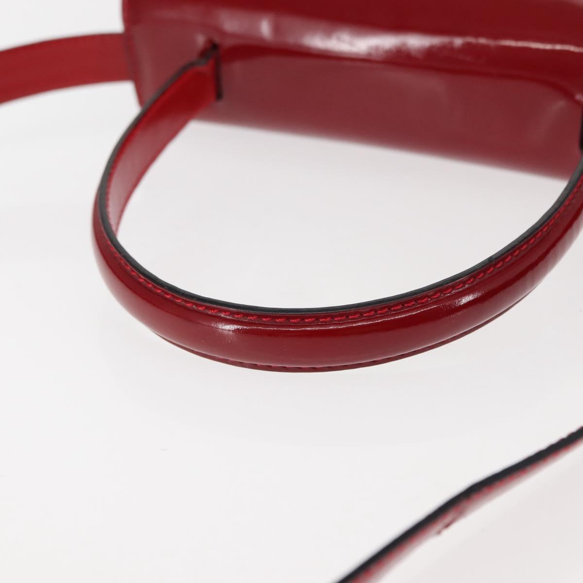 CELINE Hand Bag Enamel 2way Red Gold