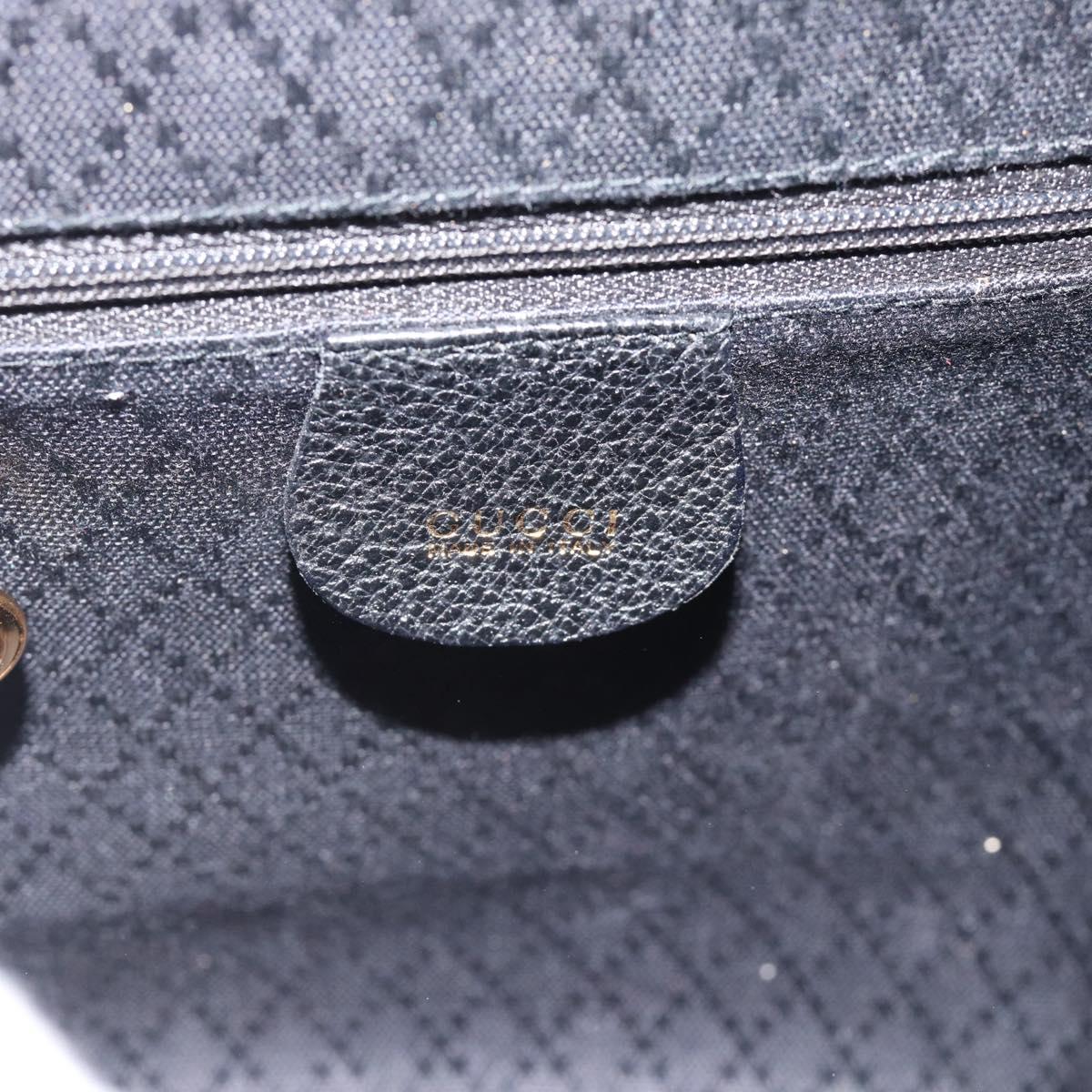 GUCCI Bamboo Backpack Suede Leather Black