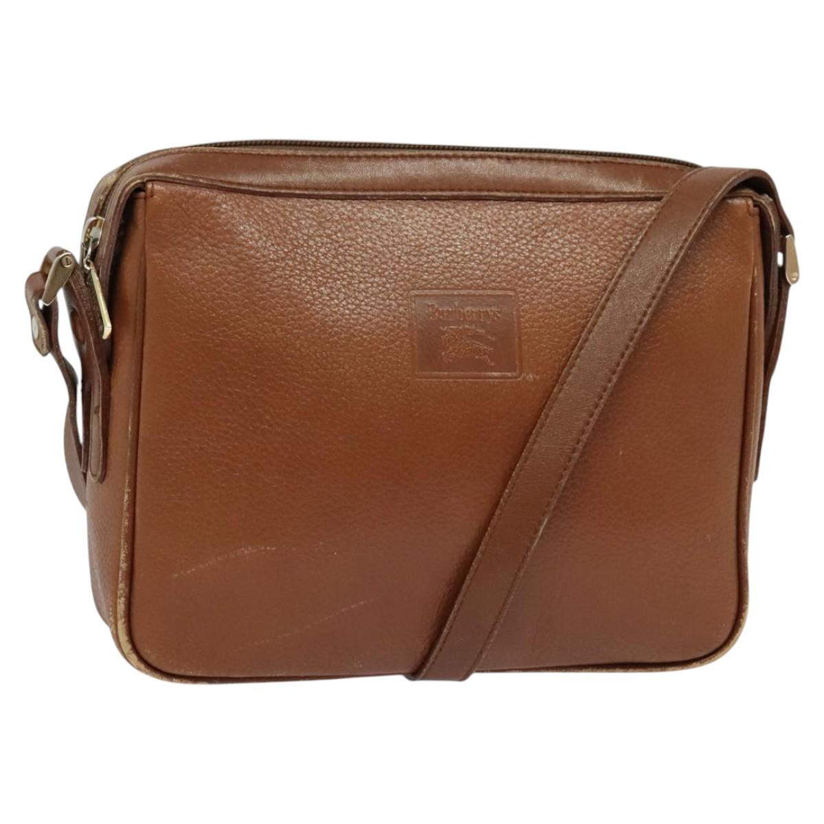 Burberrys Shoulder Bag Leather Brown