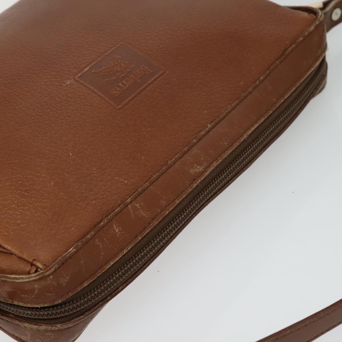 Burberrys Shoulder Bag Leather Brown