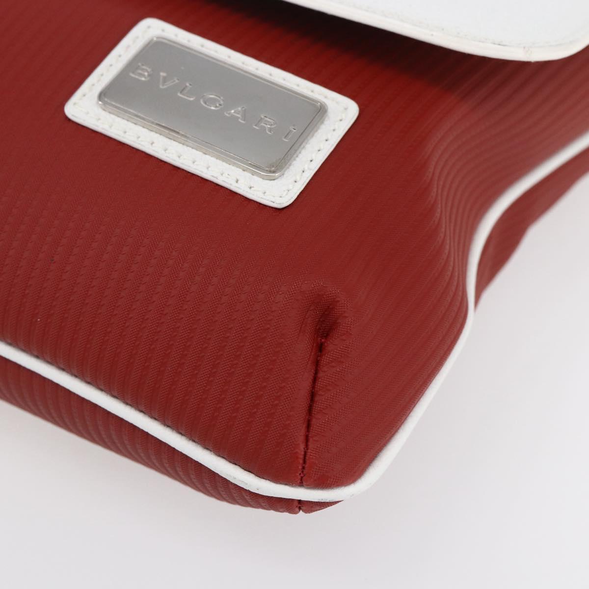 BVLGARI Shoulder Bag Leather Red White