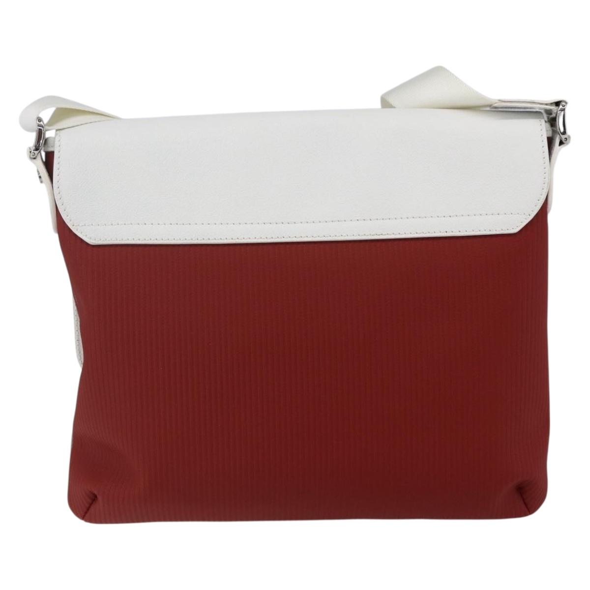 BVLGARI Shoulder Bag Leather Red White